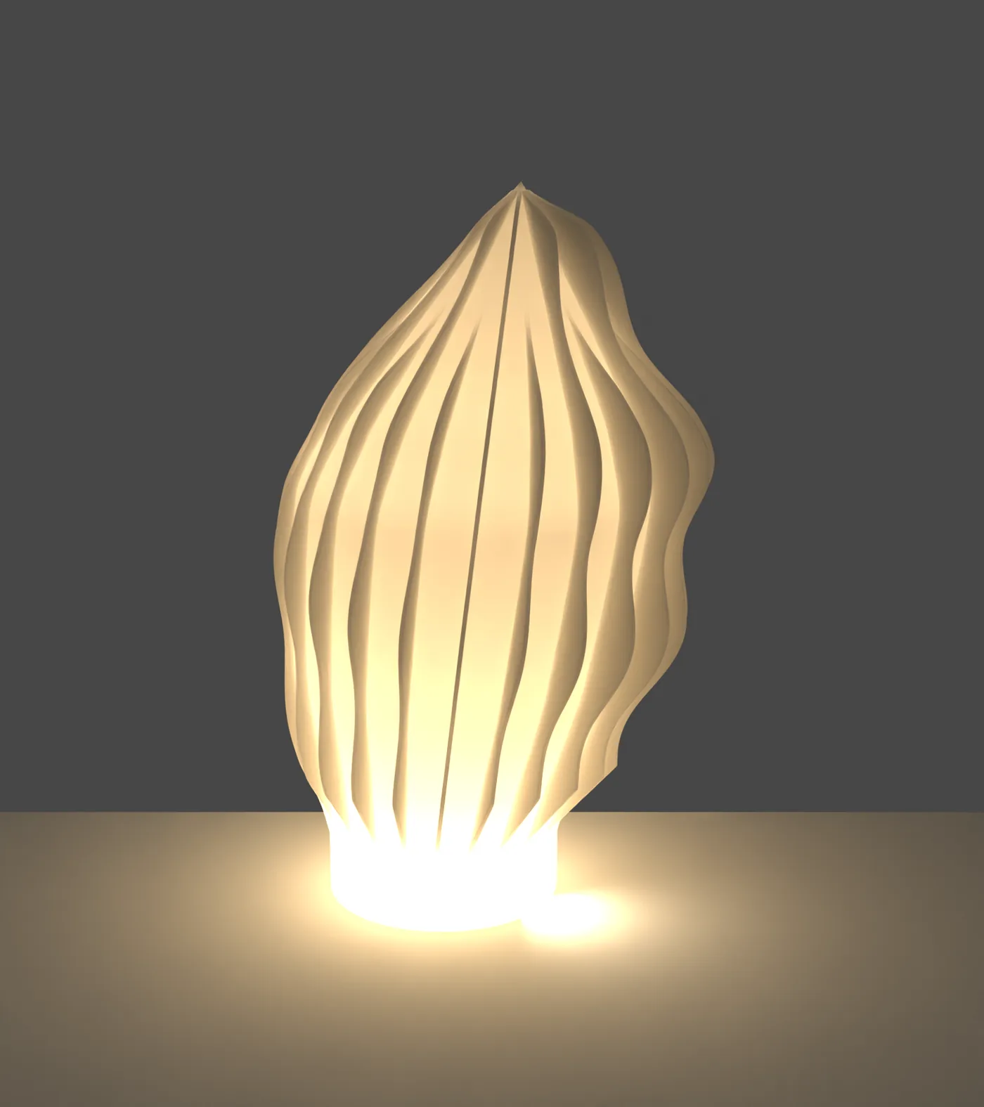 Dune Fin lit, light escaping between the fins