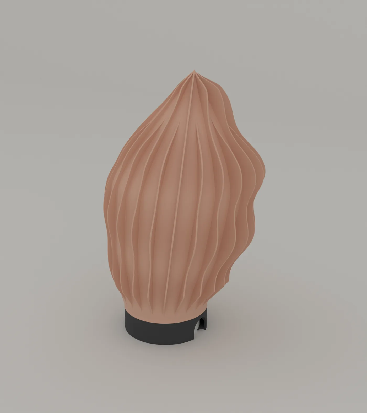 Dune Fin table lamp in terracotta, three-quarter view