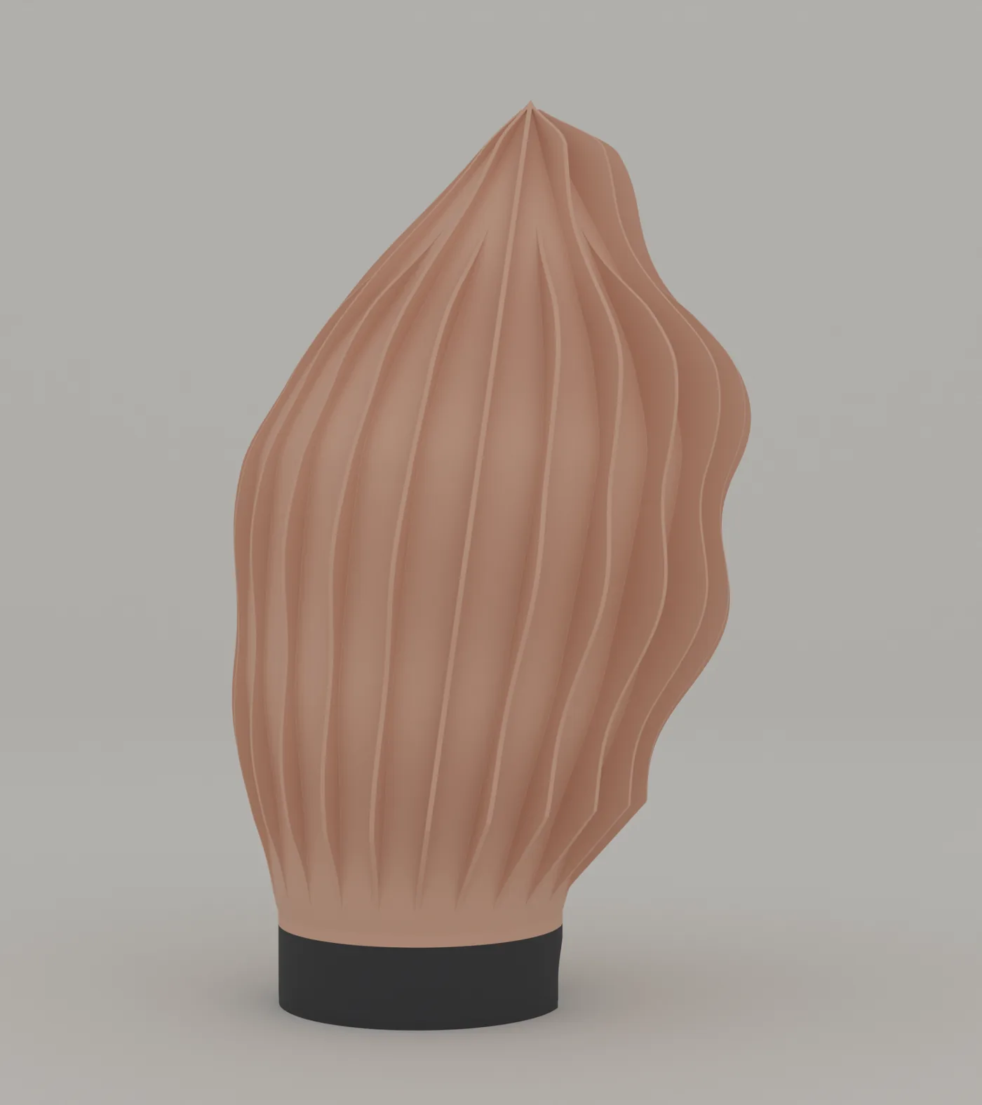 Dune Fin, side elevation showing the eight-degree lean