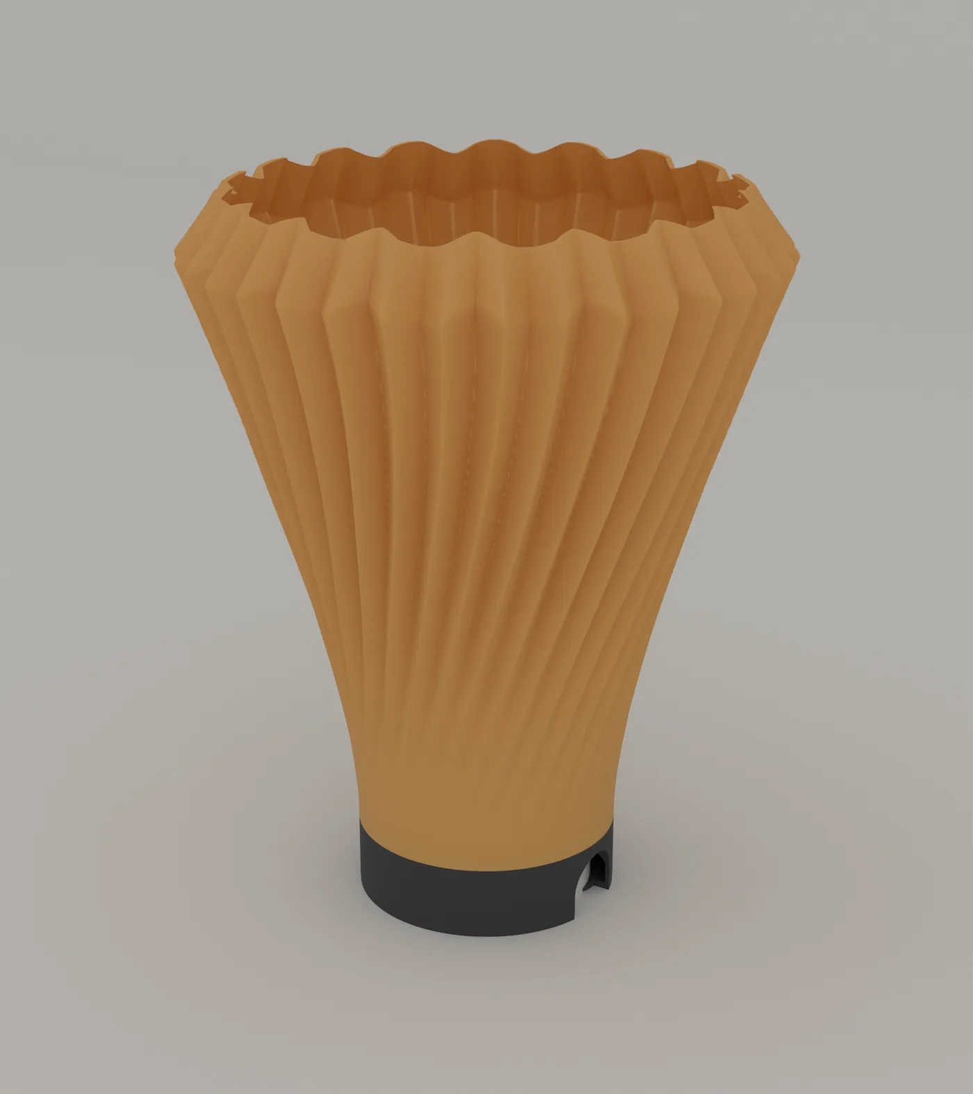 Helix Pleat table lamp in amber, three-quarter view
