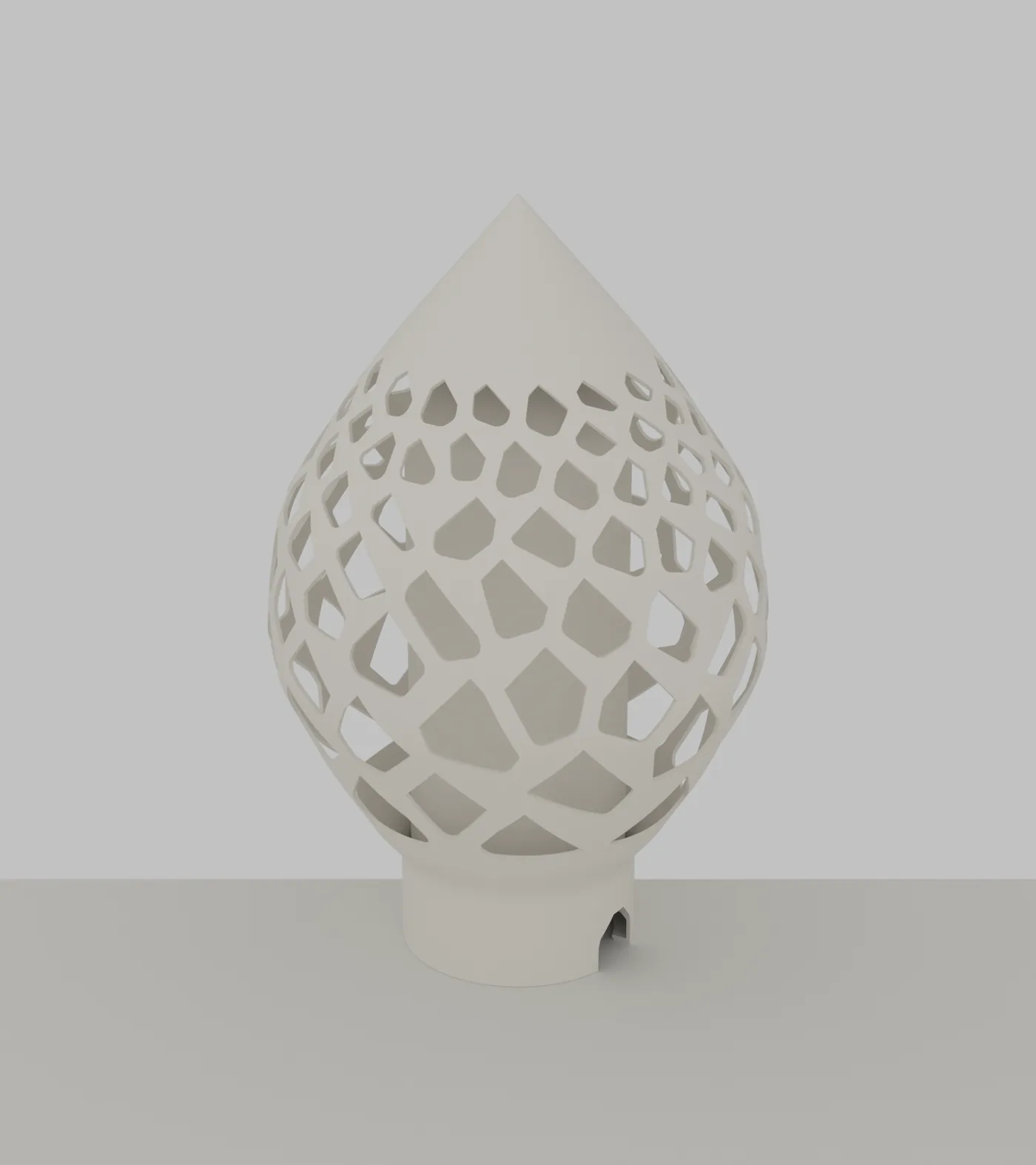 Reef table lamp: pierced bone shell over a frosted inner sleeve